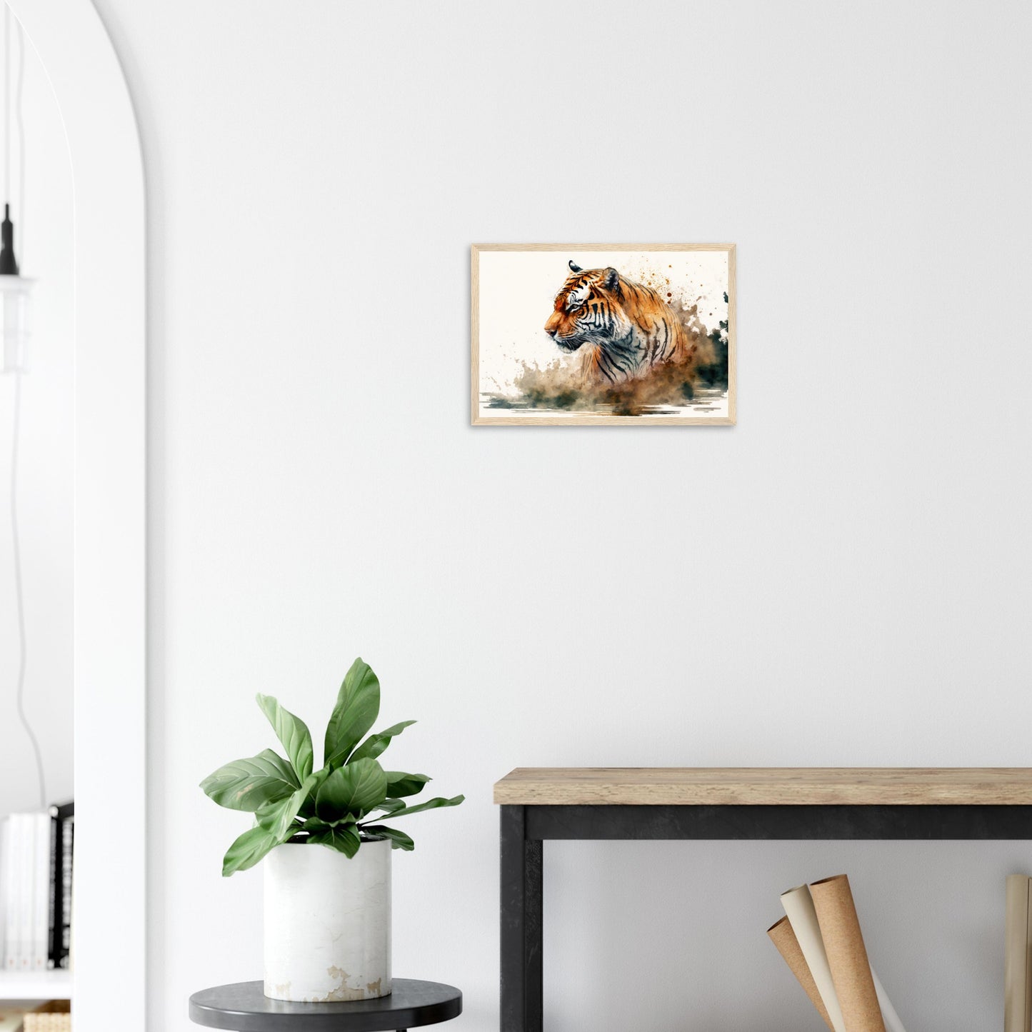 Faszination des Tigers, Poster mit Holzrahmen - Stiersbeste