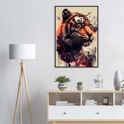 Geheimnisse des Tigerblicks, Poster mit Holzrahmen - Stiersbeste