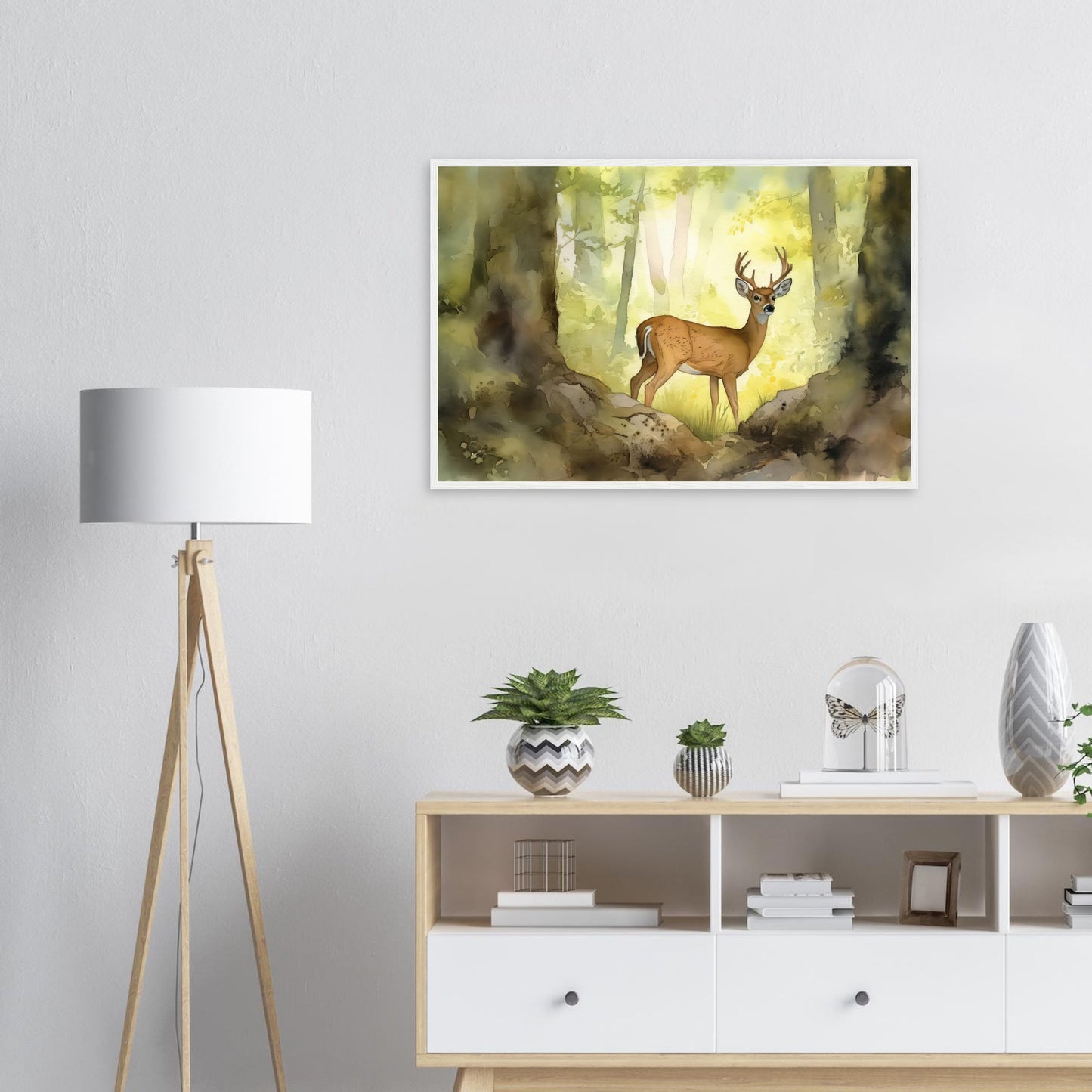In den Wäldern der Majestät, Poster mit Holzrahmen - Stiersbeste