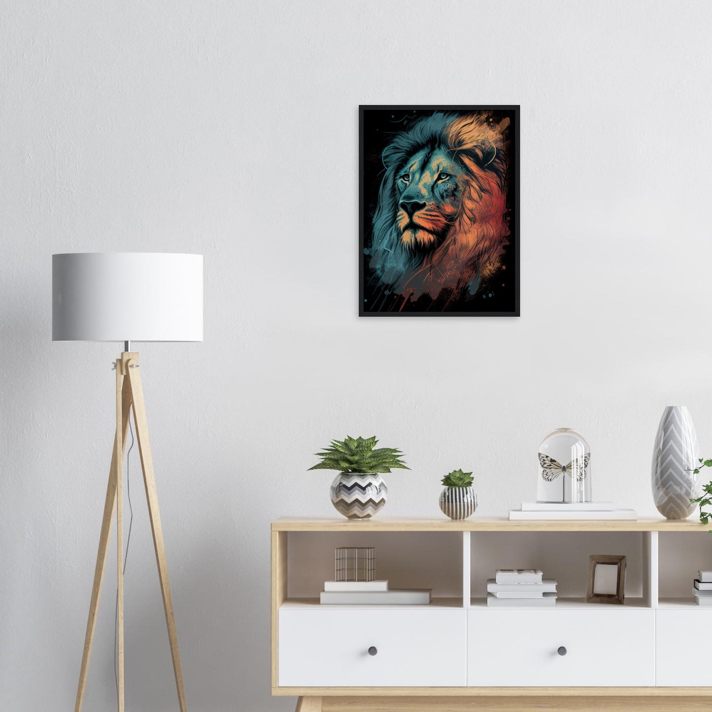 Eyes of the King, Poster mit Holzrahmen - Stiersbeste