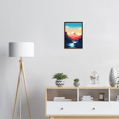 Bergsicht, Poster mit Holzrahmen - Stiers Beste