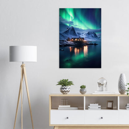 Polarlicht am See, Leinwanddruck - Stiers Beste