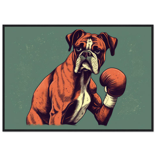 Boxer Boxer, Poster mit Holzrahmen - Stiersbeste