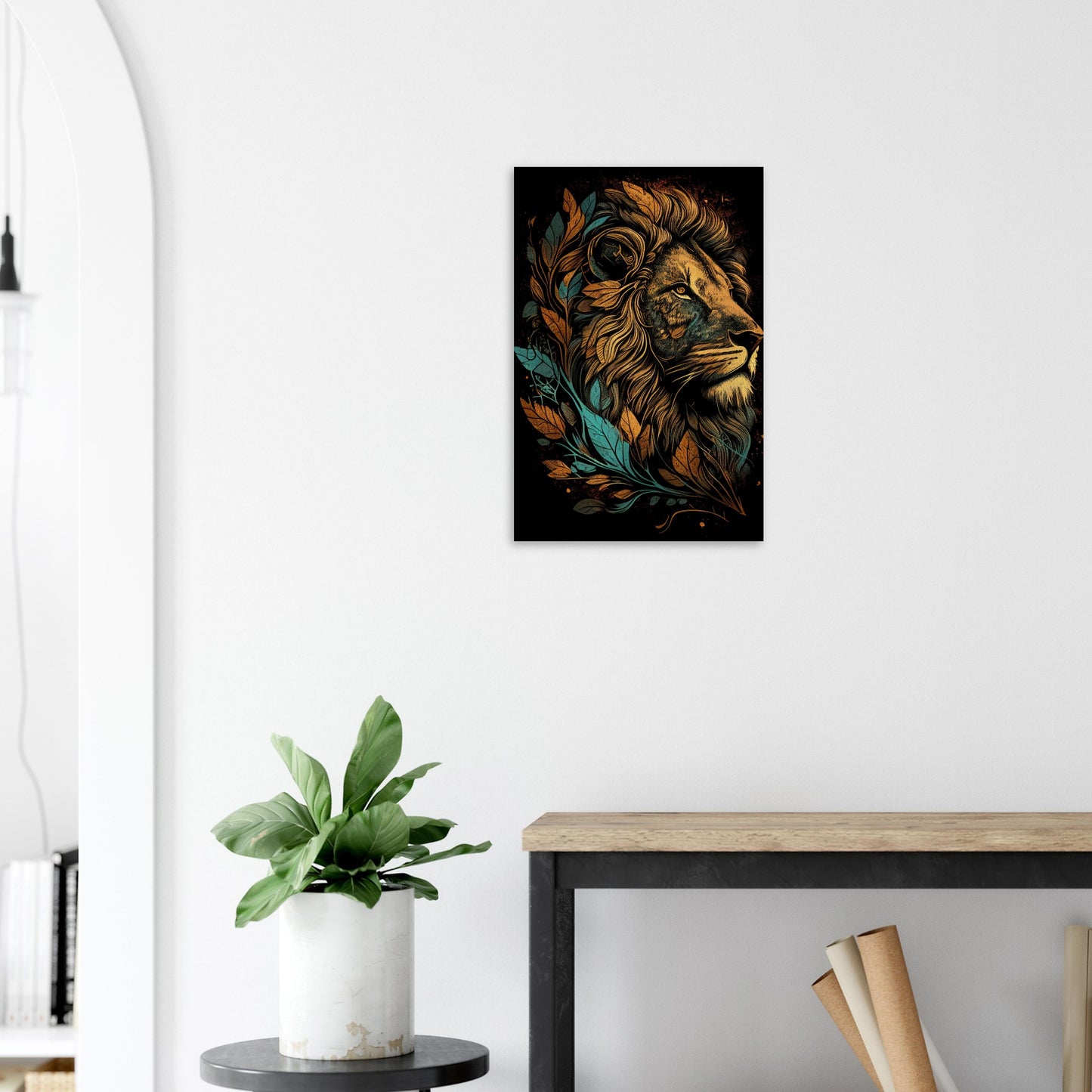 Leaf Lion, Holzdruck - Stiersbeste