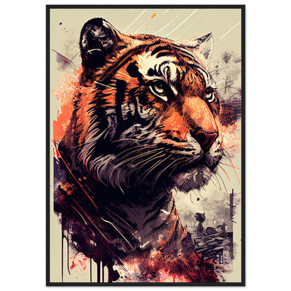 Geheimnisse des Tigerblicks, Poster mit Holzrahmen - Stiersbeste
