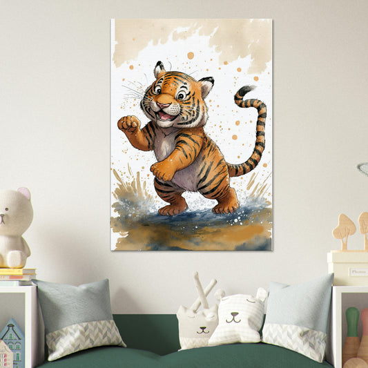 Matschiger Tiger, Leinwanddruck - Stiersbeste