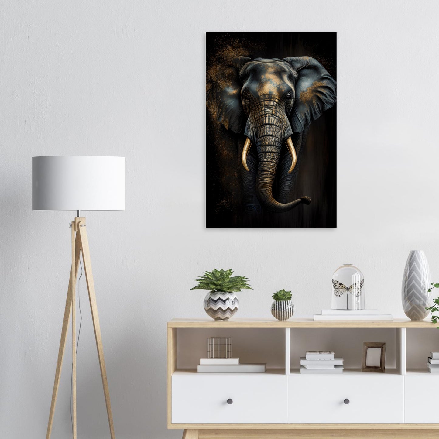 Der glanzvolle Elefant, Holzdruck - Stiersbeste