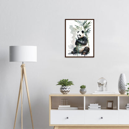 Happy Eating, Poster mit Holzrahmen - Stiersbeste