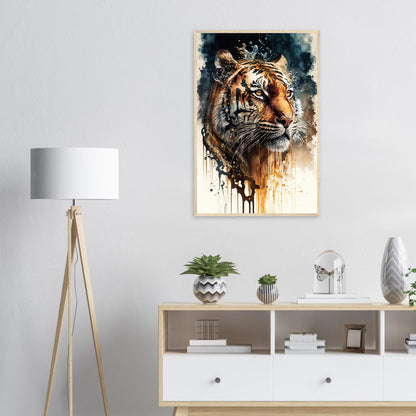 Tigeressenz, Poster mit Holzrahmen - Stiersbeste