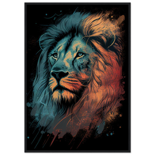 Eyes of the King, Poster mit Holzrahmen - Stiersbeste