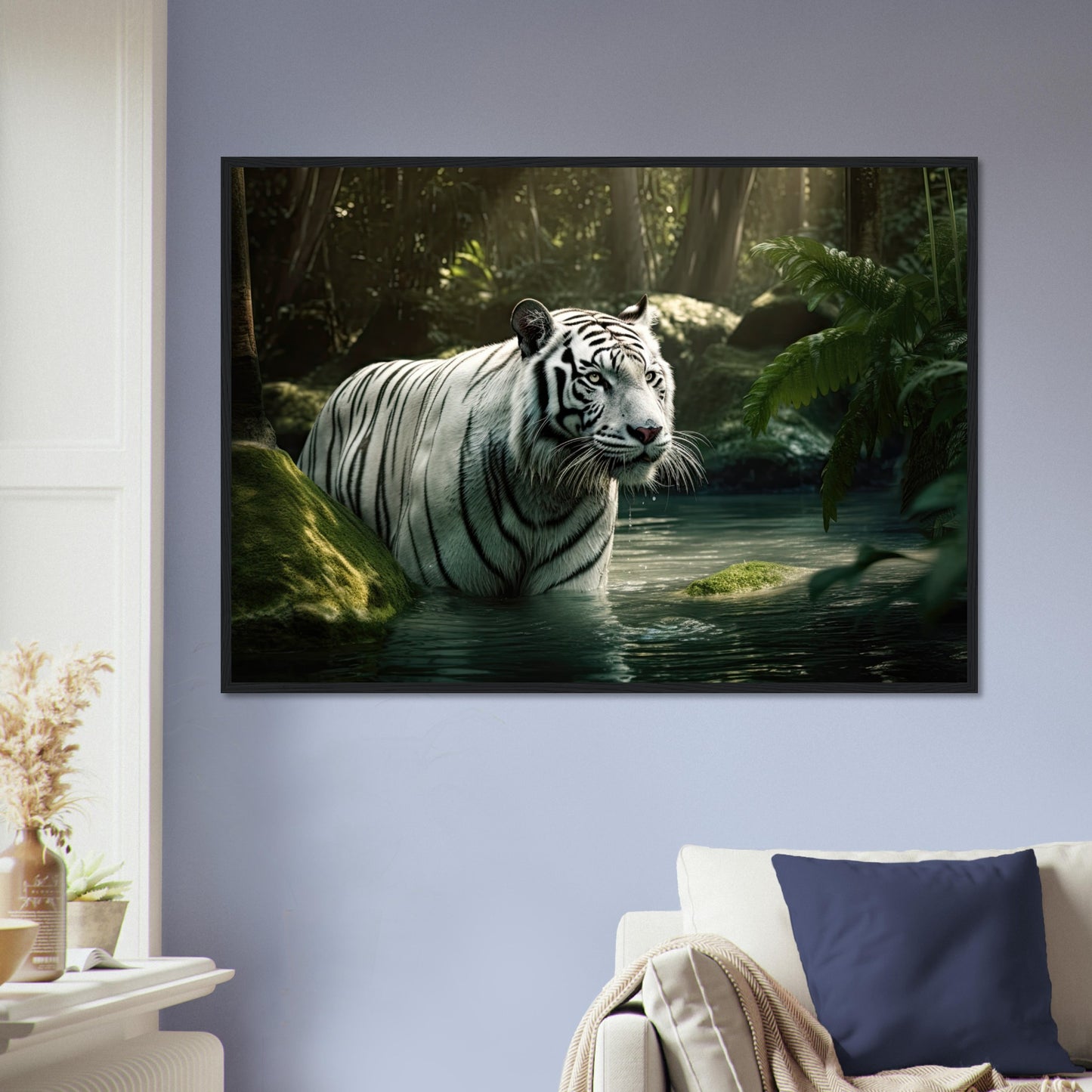 Tiger Bad, Poster mit Holzrahmen - Stiersbeste