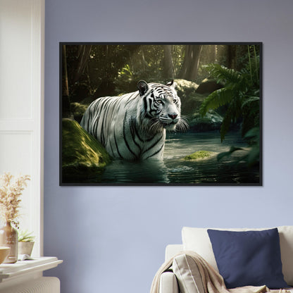 Tiger Bad, Poster mit Holzrahmen - Stiersbeste