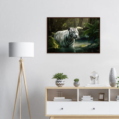 Tiger Bad, Poster mit Holzrahmen - Stiersbeste