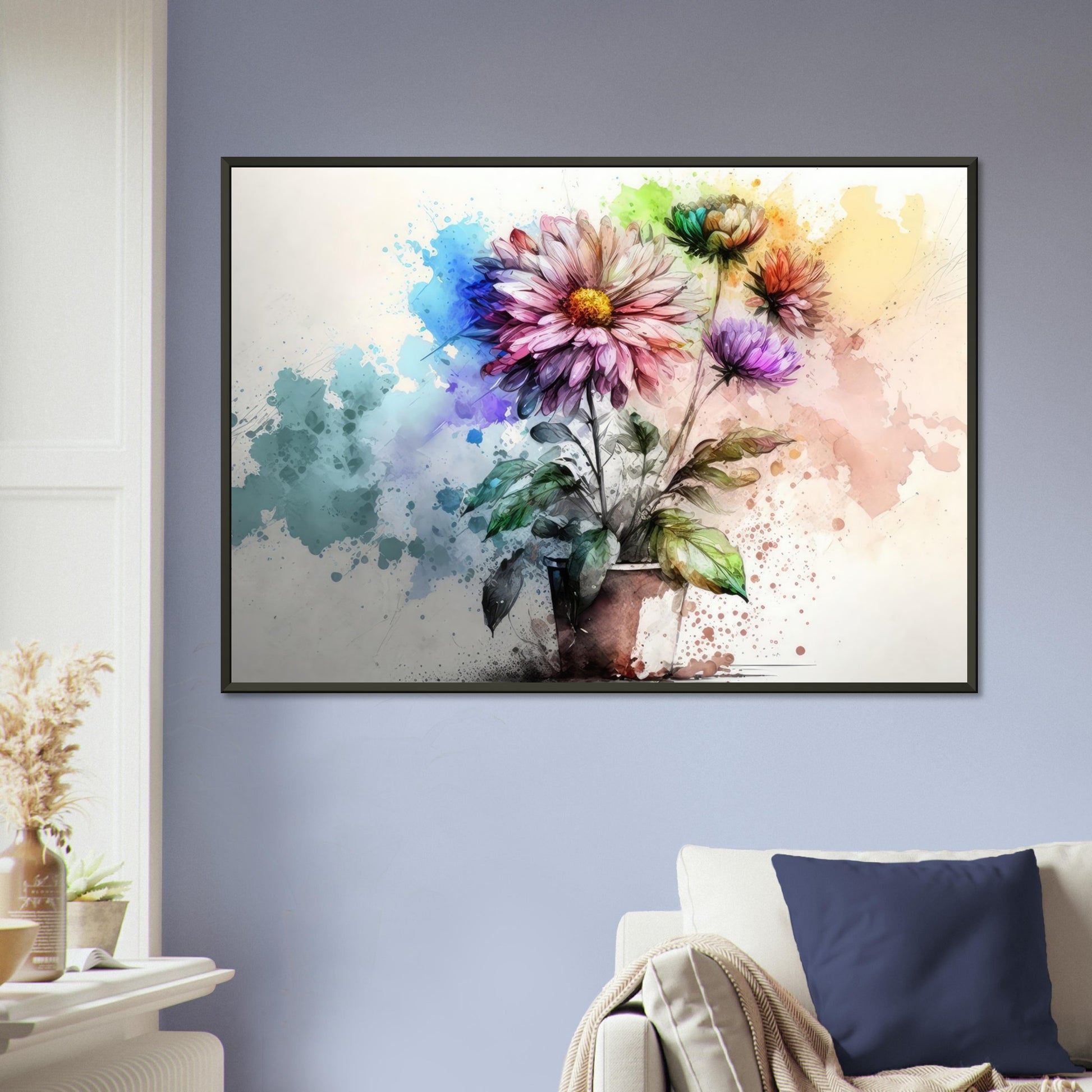Fließende Blumenmelodie, Poster mit Alurahmen - Stiersbeste