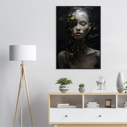 Fragmentiert, Poster mit Holzrahmen - Stiers Beste