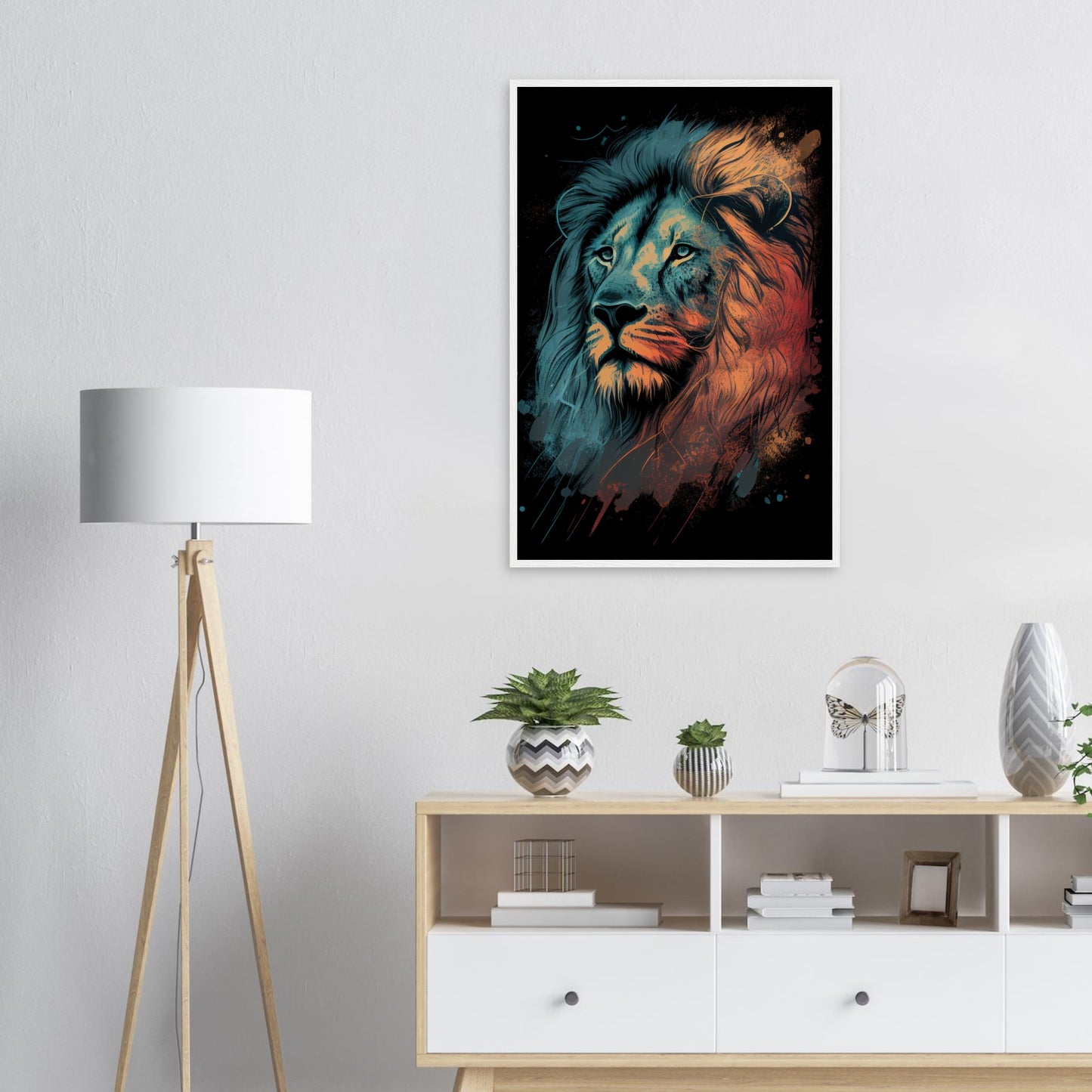 Eyes of the King, Poster mit Holzrahmen - Stiersbeste