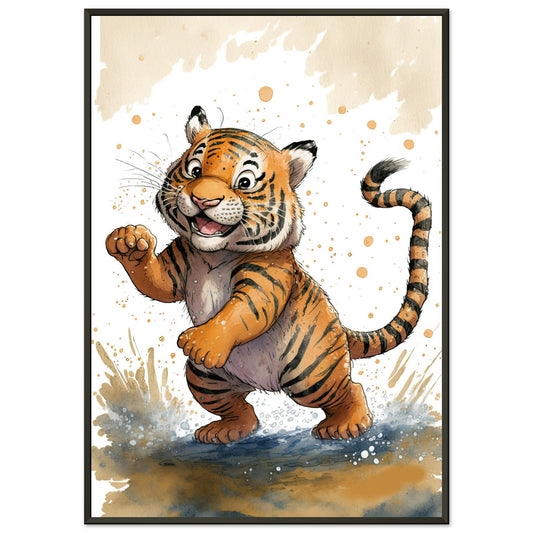 Matschiger Tiger, Poster mit Alurahmen - Stiersbeste
