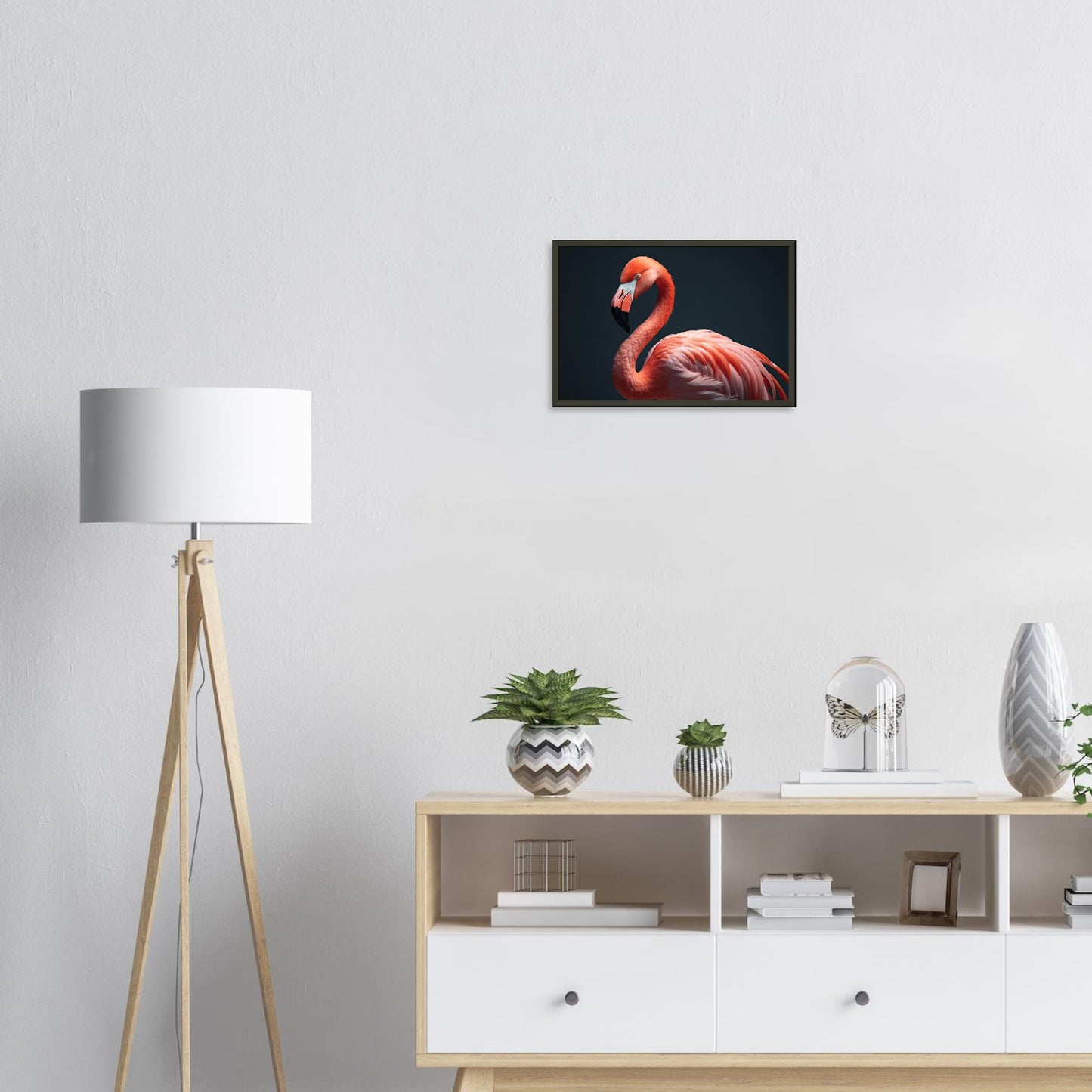 Flamingo in the Studio, Poster mit Alurahmen - Stiersbeste