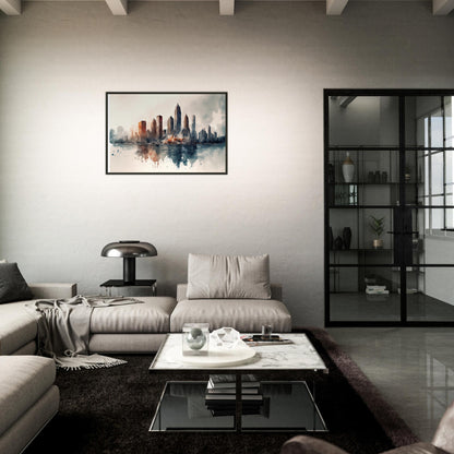 Cloudy Skyline, Poster mit Alurahmen - Stiersbeste