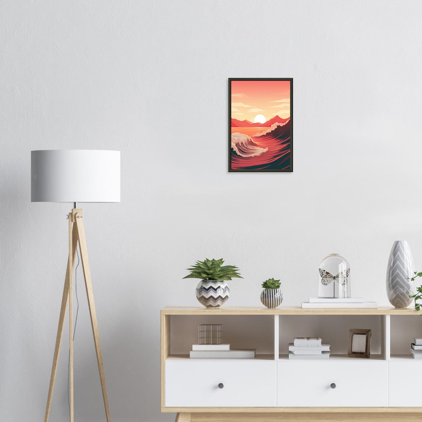 Red Wave, Poster mit Alurahmen - Stiers Beste