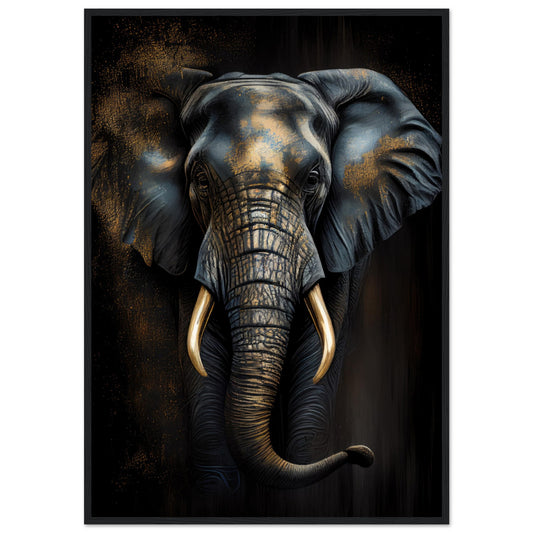 Der glanzvolle Elefant, Poster mit Holzrahmen - Stiersbeste