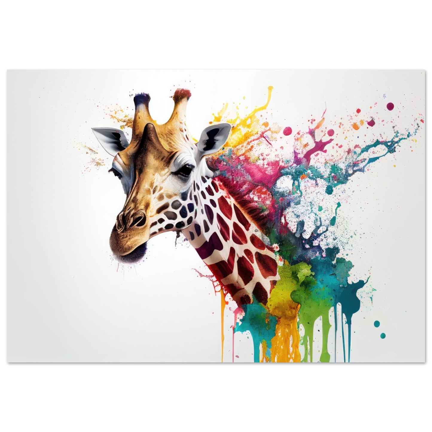 Giraffe Splash Art, Aluminiumdruck - Stiersbeste