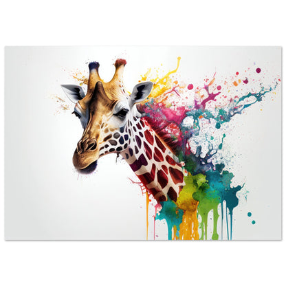 Giraffe Splash Art, Aluminiumdruck - Stiersbeste