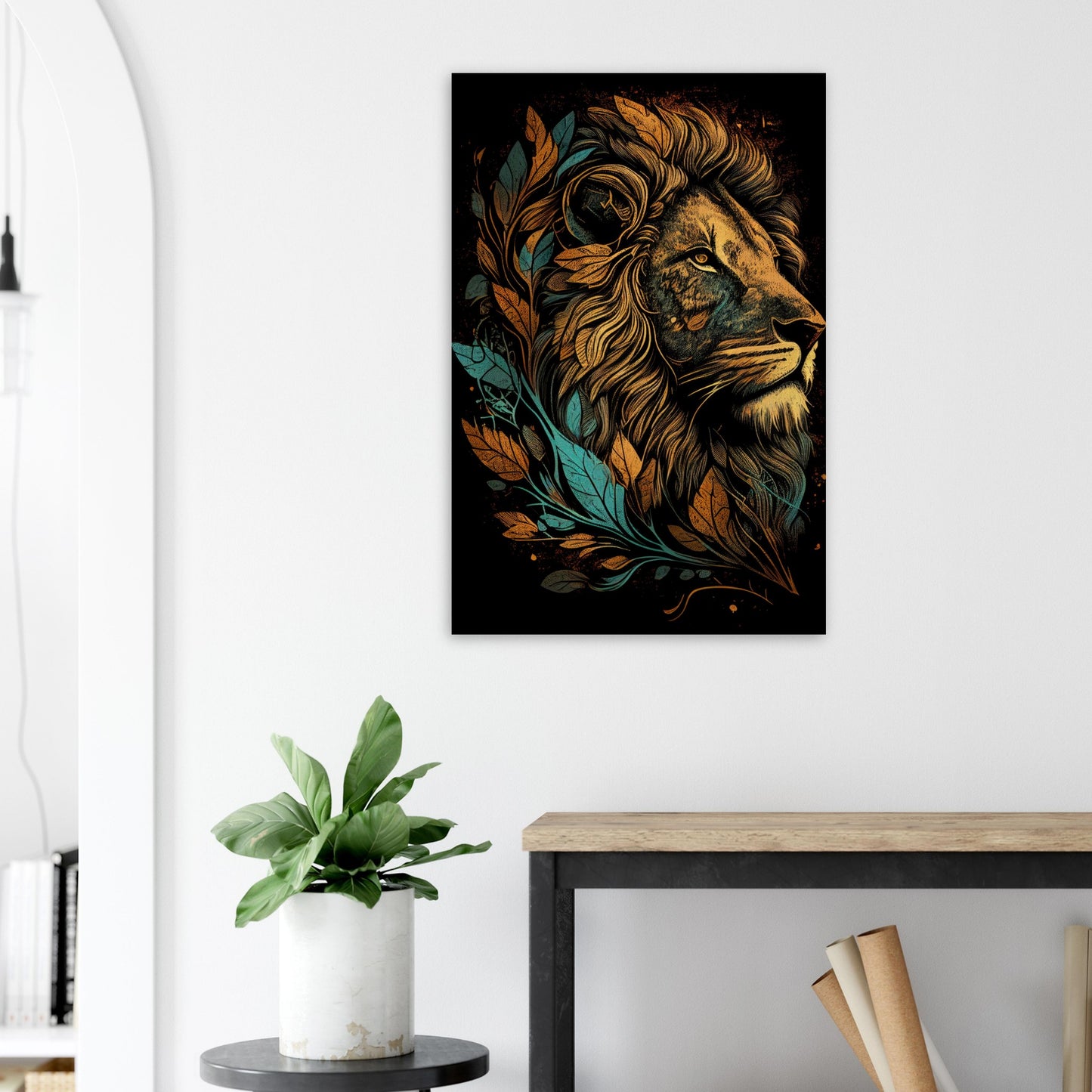 Leaf Lion, Holzdruck - Stiersbeste