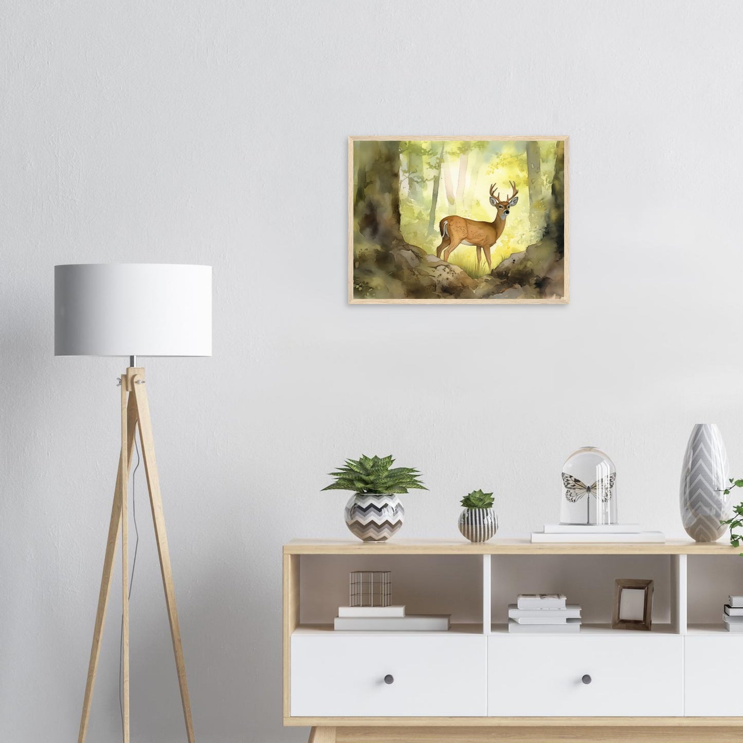 In den Wäldern der Majestät, Poster mit Holzrahmen - Stiersbeste