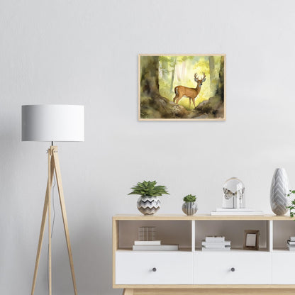 In den Wäldern der Majestät, Poster mit Holzrahmen - Stiersbeste