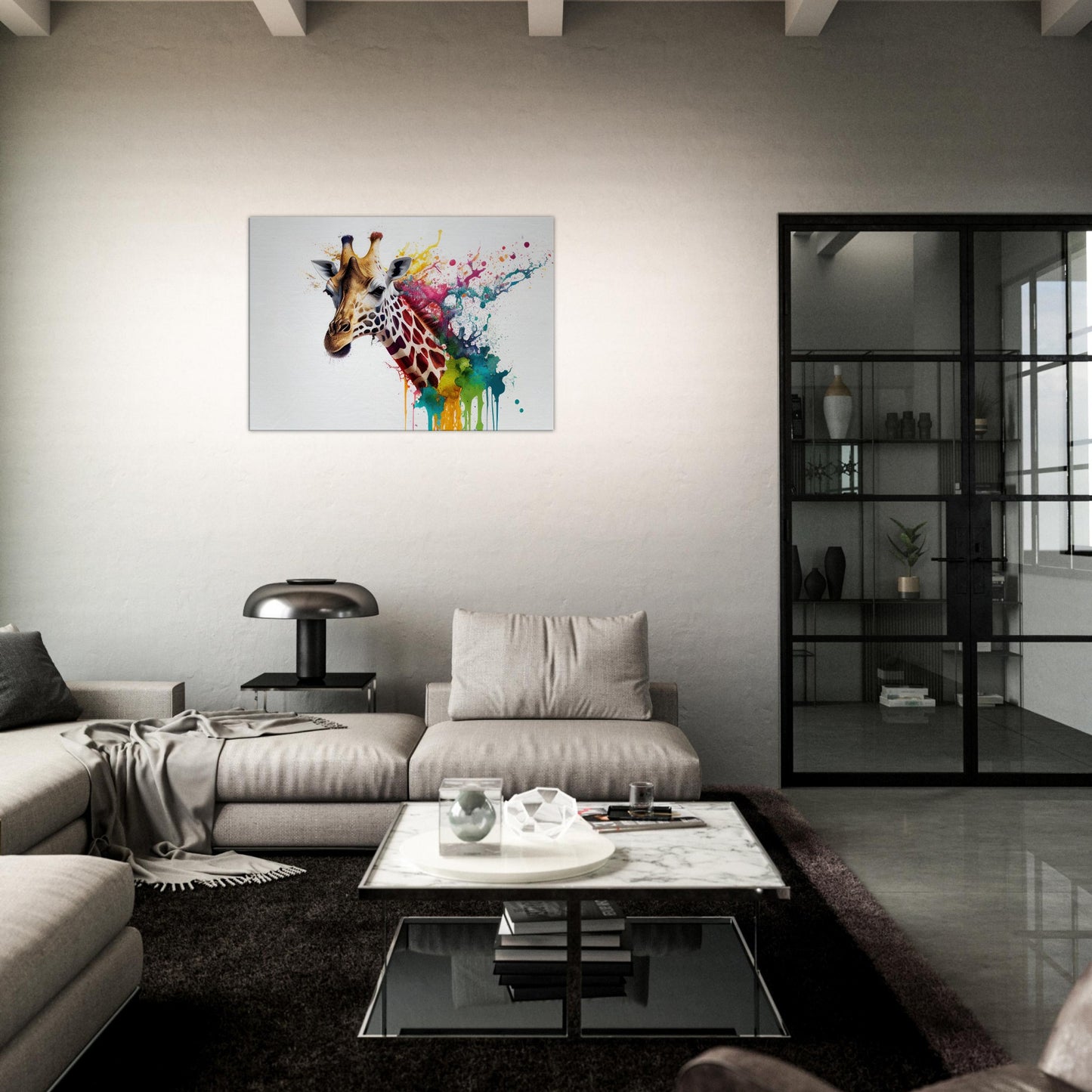 Giraffe Splash Art, Leinwanddruck - Stiersbeste