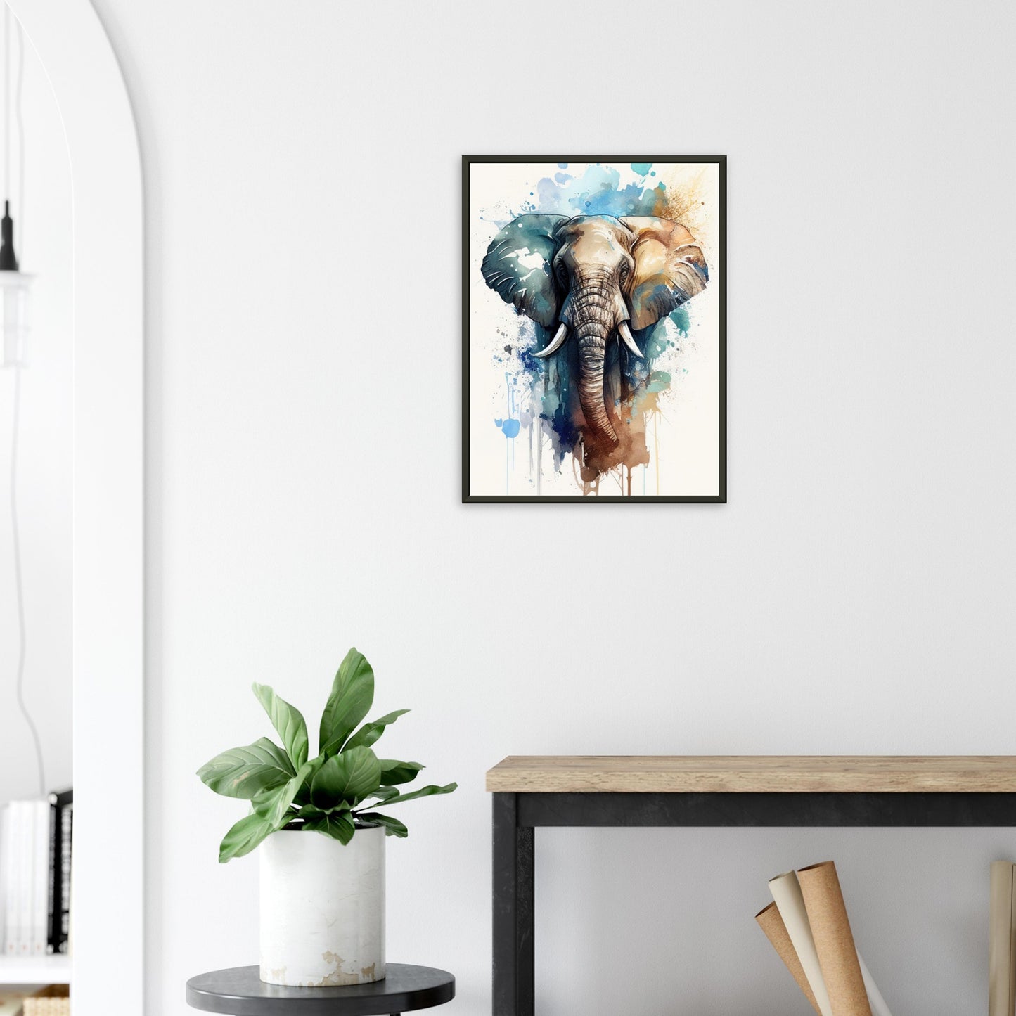 Elefant im Farbrausch, Poster mit Alurahmen - Stiersbeste