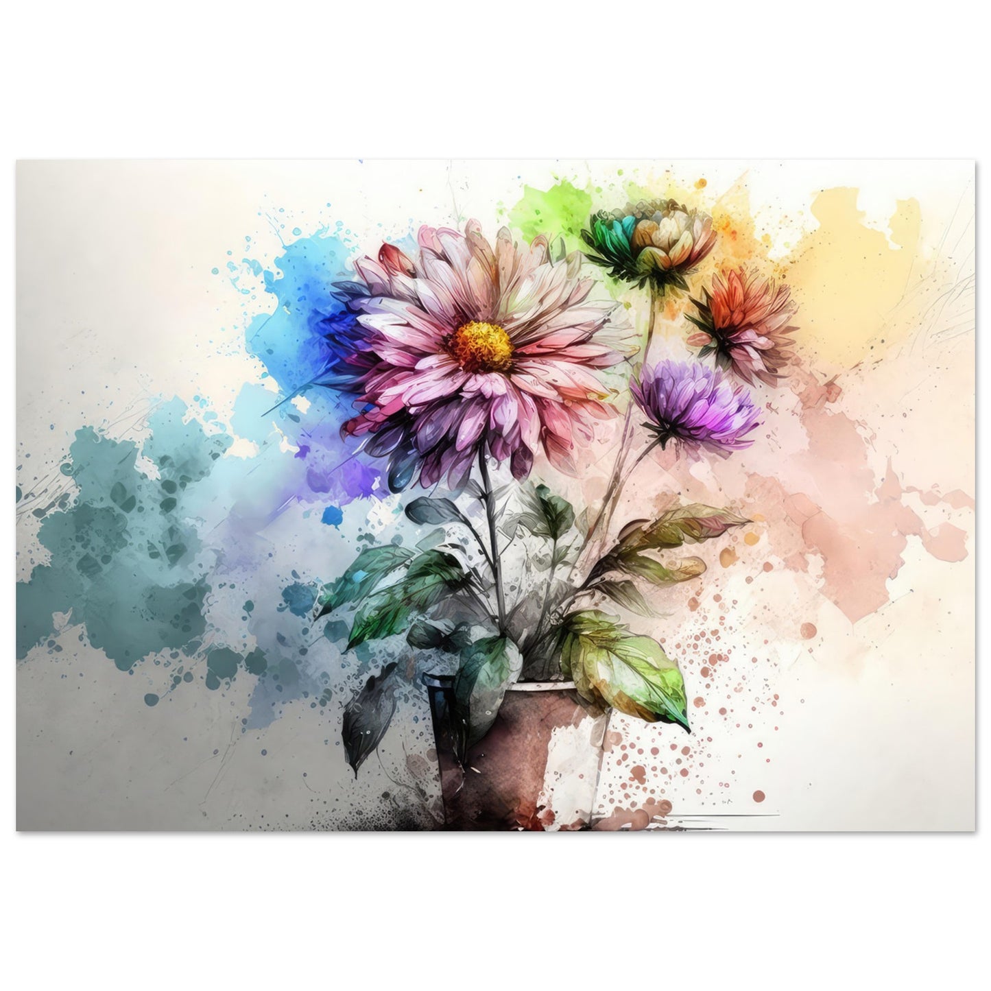 Fließende Blumenmelodie, Aluminiumdruck - Stiersbeste