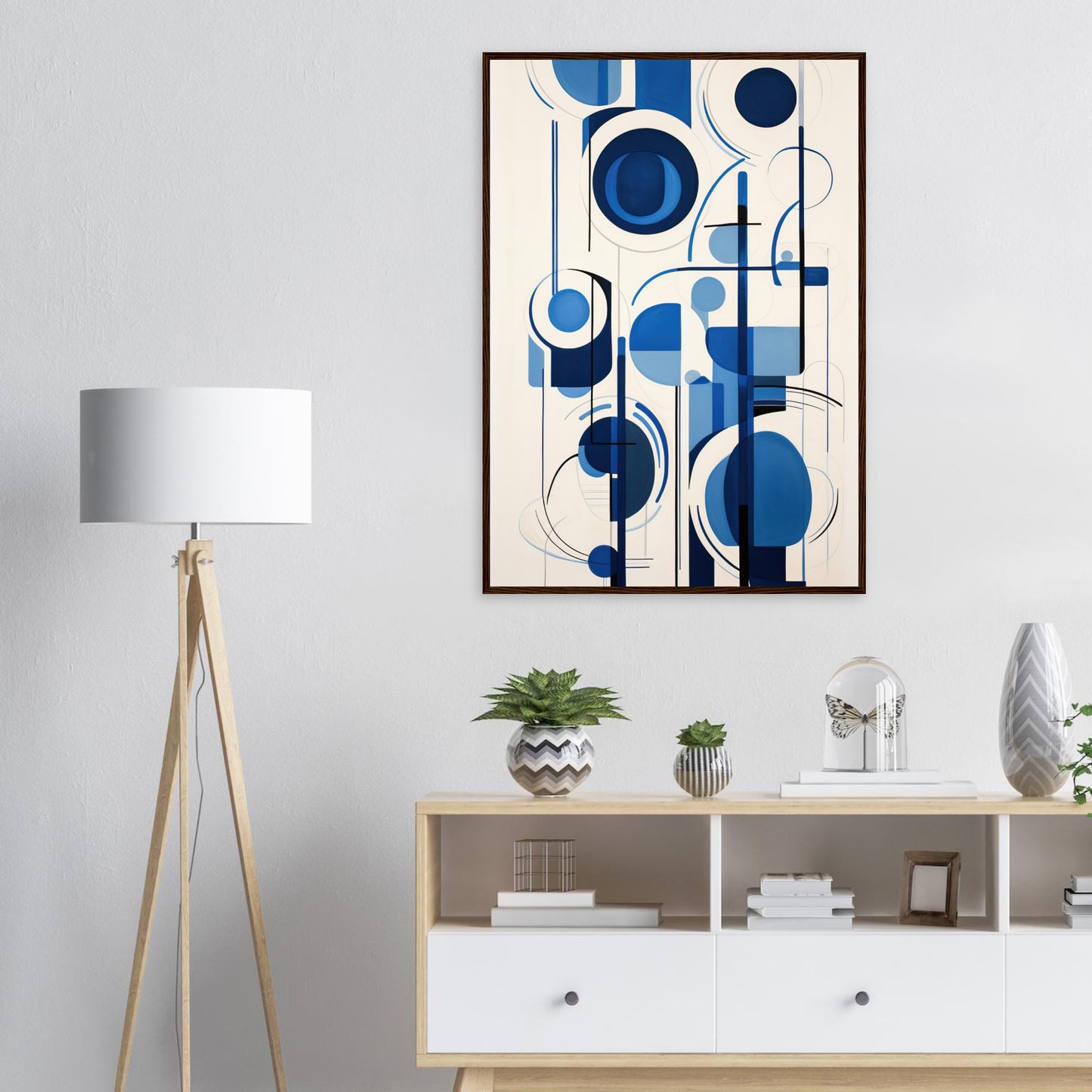 Blaue Harmonie, Poster mit Holzrahmen - Stiers Beste