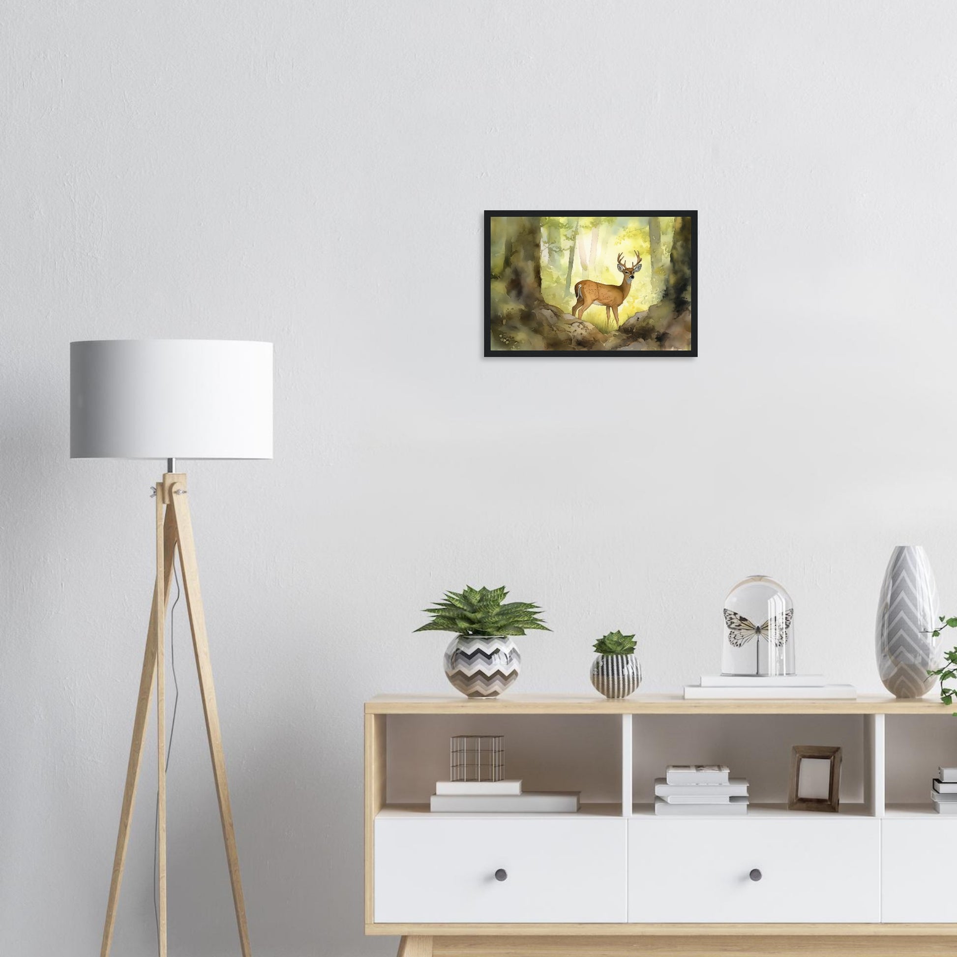 In den Wäldern der Majestät, Poster mit Holzrahmen - Stiersbeste