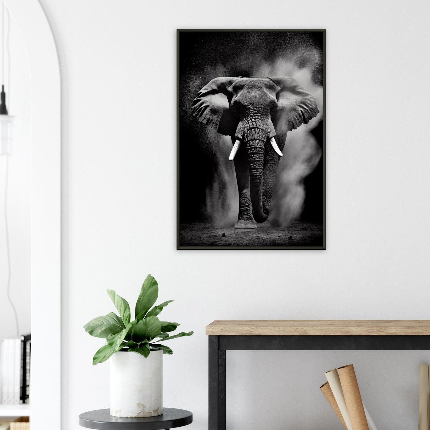 Die Essenz des Elefanten, Poster mit Alurahmen - Stiersbeste