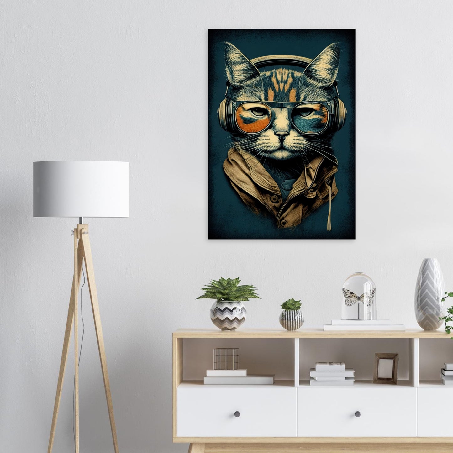 Retro Cat, Leinwanddruck - Stiersbeste