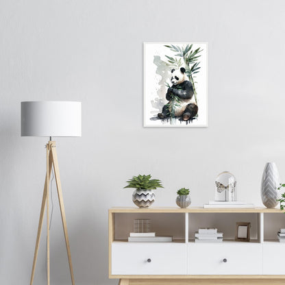 Happy Eating, Poster mit Holzrahmen - Stiersbeste