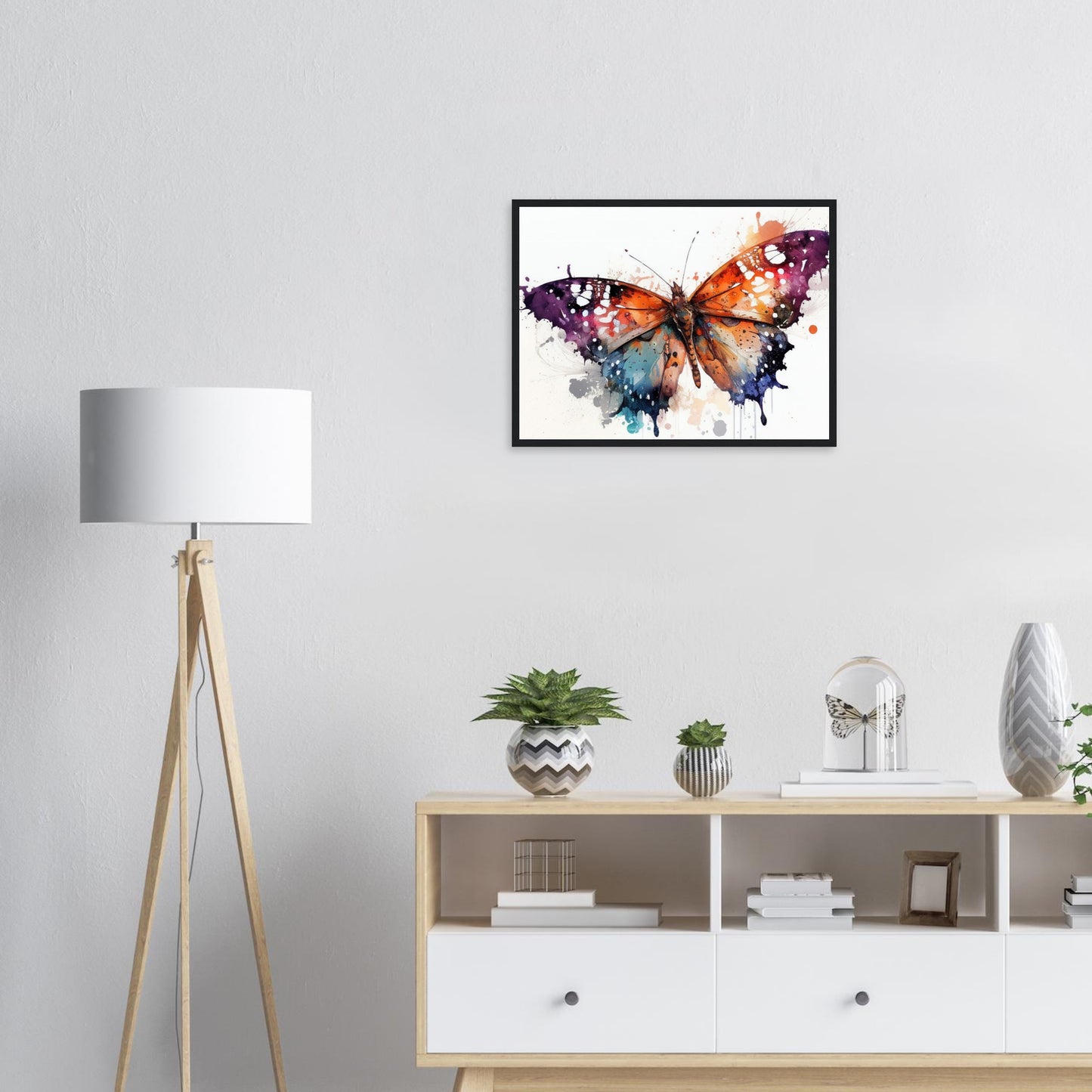 Wings of Color, Poster mit Holzrahmen - Stiersbeste