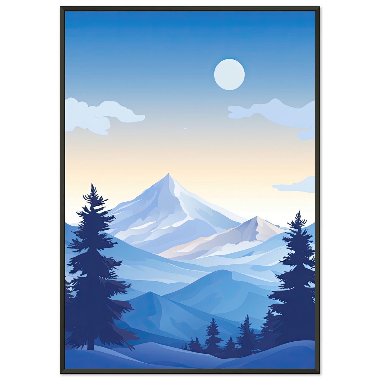 Blue Mountain, Poster mit Alurahmen - Stiers Beste
