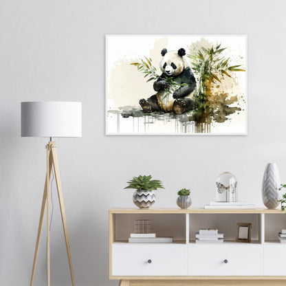 Sanfte Bambusbewohner, Poster mit Holzrahmen - Stiersbeste