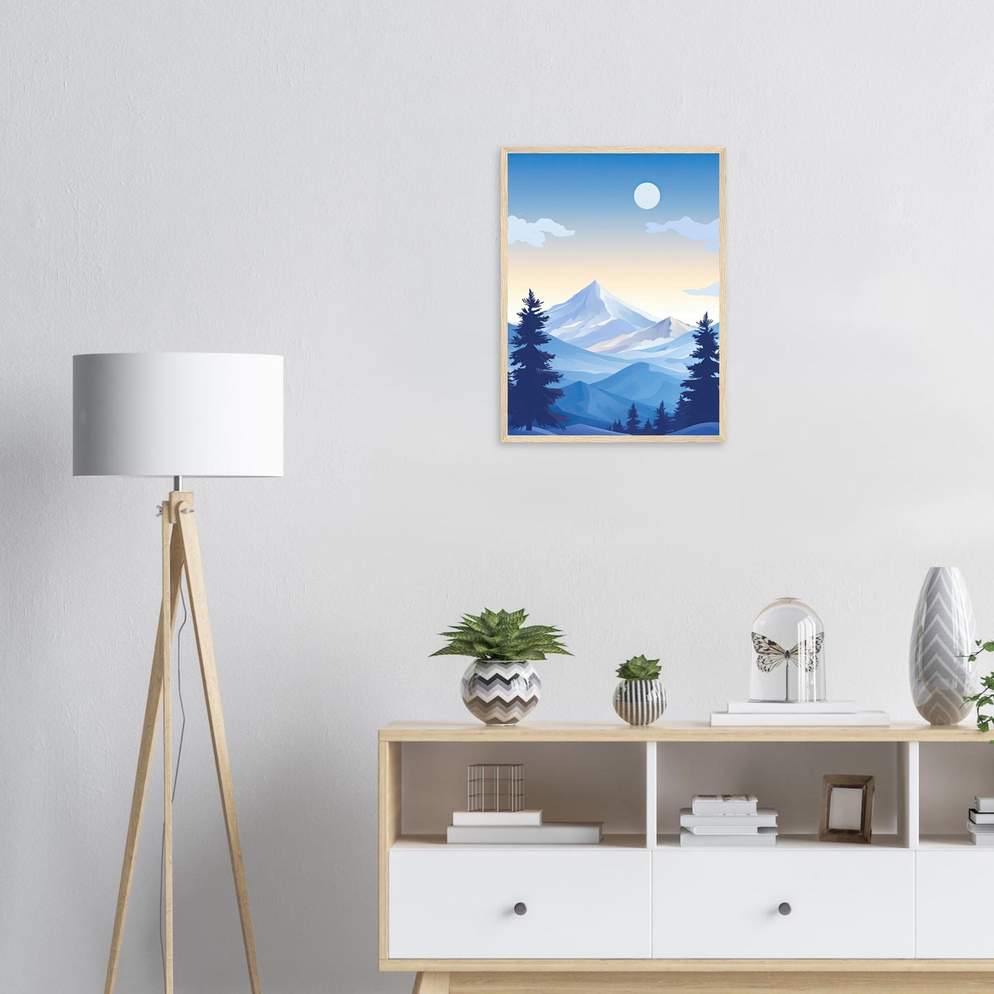 Blue Mountain, Poster mit Holzrahmen - Stiers Beste