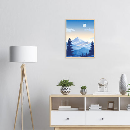 Blue Mountain, Poster mit Holzrahmen - Stiers Beste