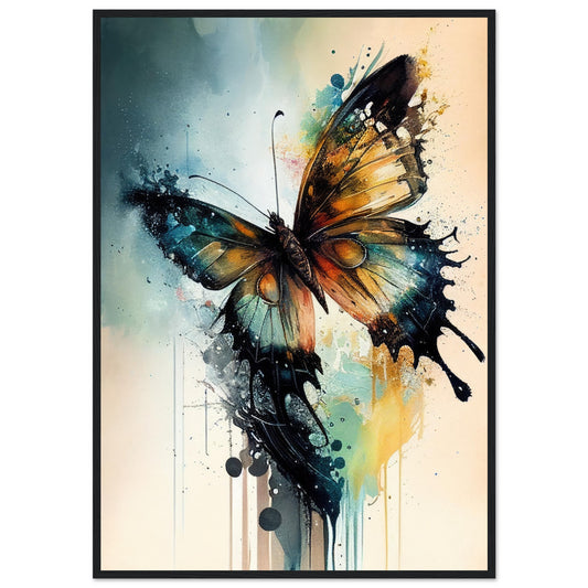 Magical Butterfly, Poster mit Holzrahmen - Stiersbeste