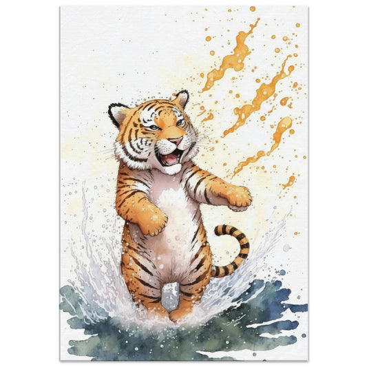 Wasserspaß Tiger, Leinwanddruck - Stiersbeste