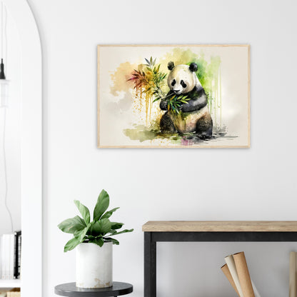 Panda Paradies, Poster mit Holzrahmen - Stiersbeste