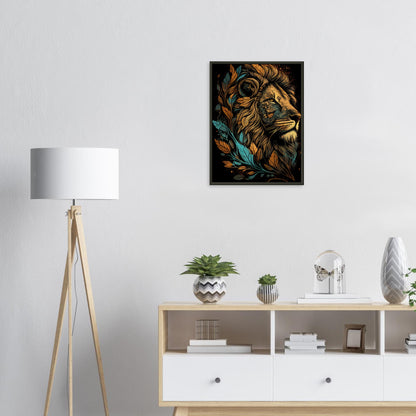 Leaf Lion, Poster mit Alurahmen - Stiersbeste