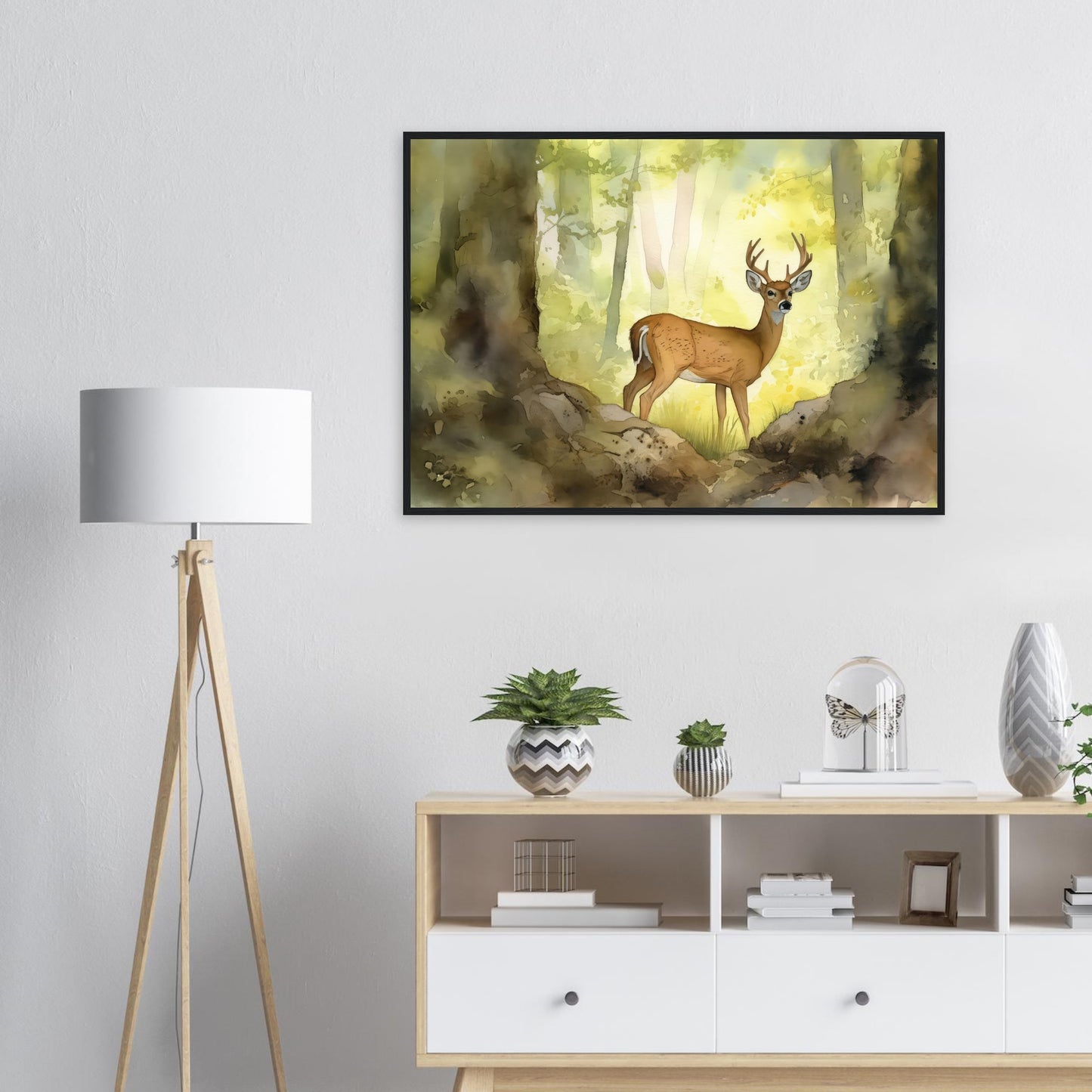 In den Wäldern der Majestät, Poster mit Holzrahmen - Stiersbeste
