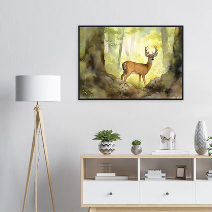 In den Wäldern der Majestät, Poster mit Holzrahmen - Stiersbeste