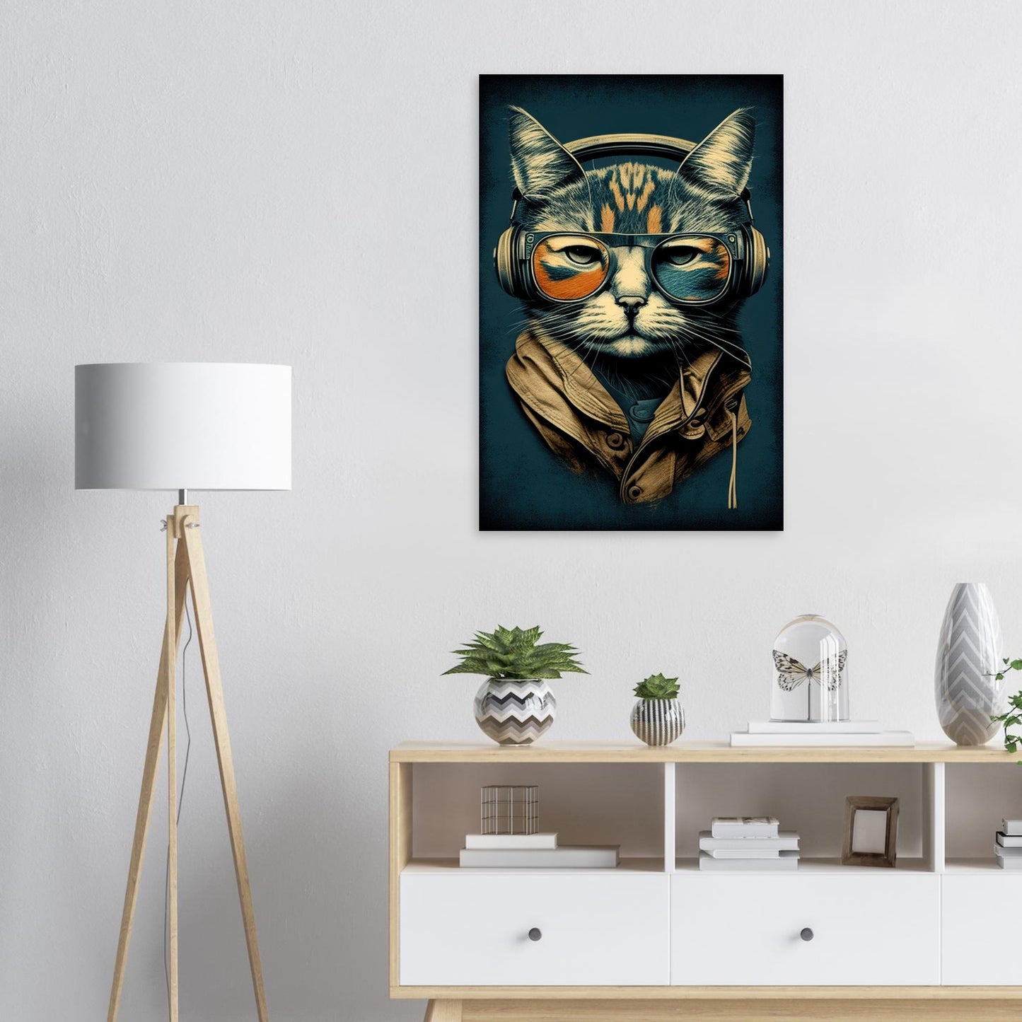 Retro Cat, Aluminiumdruck - Stiersbeste